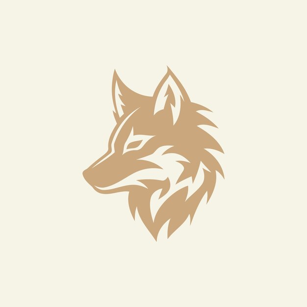 Plantilla de vector de diseño de logotipo de cabeza de lobo