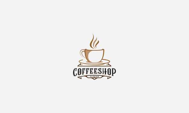 Plantilla de vector de diseño de logotipo de cafetería