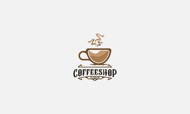 Plantilla de vector de diseño de logotipo de cafetería