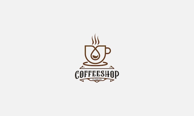Plantilla de vector de diseño de logotipo de cafetería