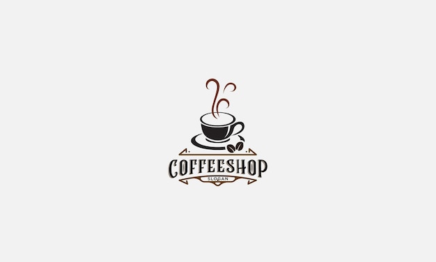 Plantilla de vector de diseño de logotipo de cafetería