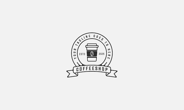 Plantilla de vector de diseño de logotipo de cafetería