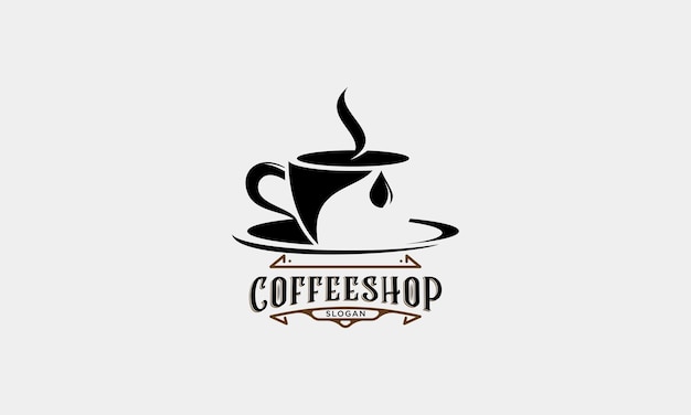 Plantilla de vector de diseño de logotipo de cafetería