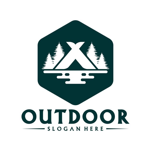Plantilla de vector de diseño de logotipo de camping al aire libre Conceptos creativos de logotipo de camping