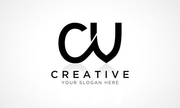Plantilla de vector de diseño de logotipo de carta CV Alfabeto Letra inicial Diseño de logotipo CV con ilustración de negocios de reflexión brillante