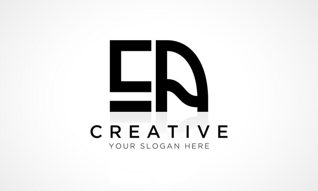 Plantilla de vector de diseño de logotipo de carta EA Letra inicial del alfabeto Diseño de logotipo EA con ilustración comercial de reflejo brillante