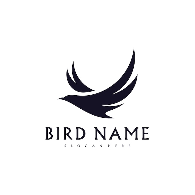 Plantilla de vector de diseño de logotipo de colibrí logotipo de pájaro para negocios modernos diseño simple minimalista y limpio