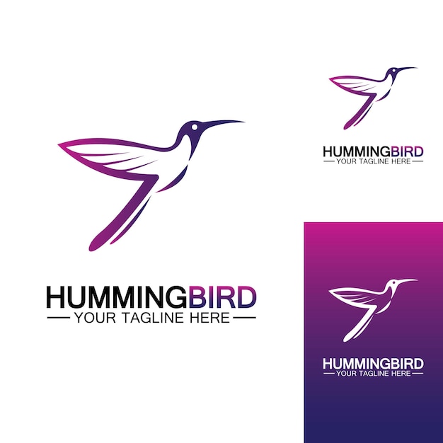 Plantilla de vector de diseño de logotipo de colibrí