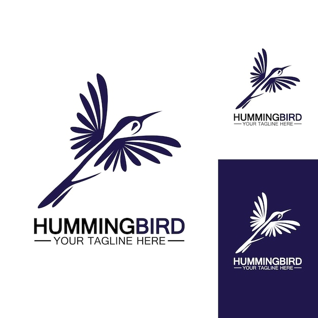 Plantilla de vector de diseño de logotipo de colibrí