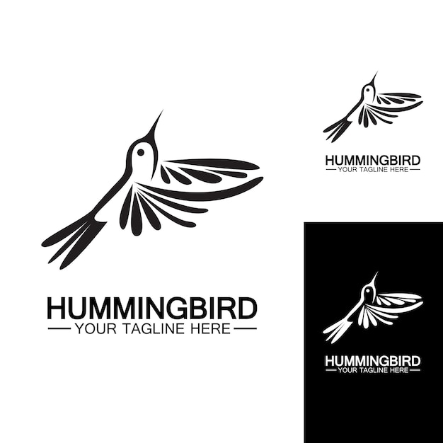 Plantilla de vector de diseño de logotipo de colibrí
