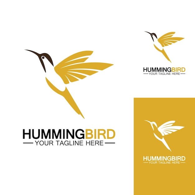 Plantilla de vector de diseño de logotipo de colibrí