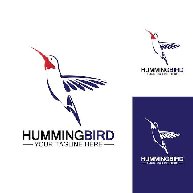 Plantilla de vector de diseño de logotipo de colibrí
