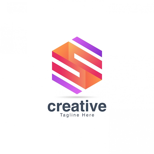 Plantilla de Vector de diseño de logotipo colorido letra S
