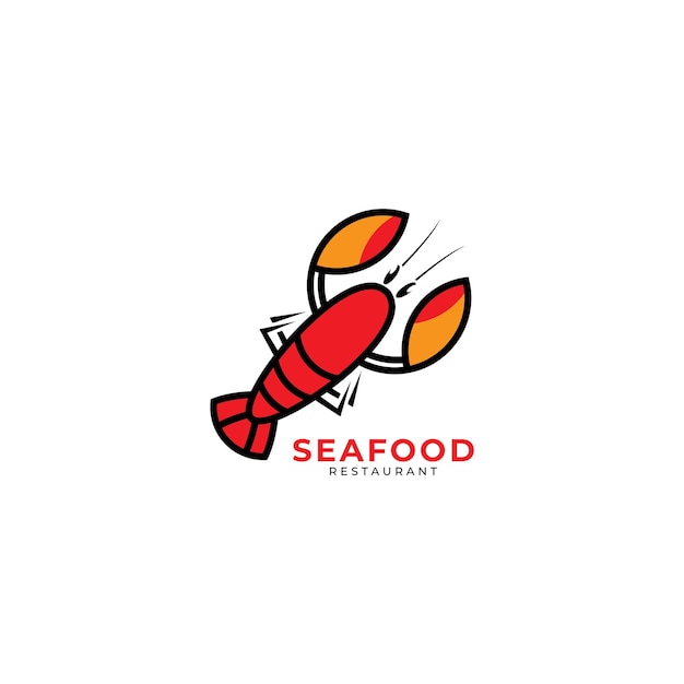 Plantilla de vector de diseño de logotipo de comida de langosta y cangrejo