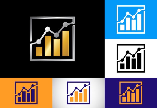 Plantilla de vector de diseño de logotipo de contabilidad y finanzas de variación de color múltiple