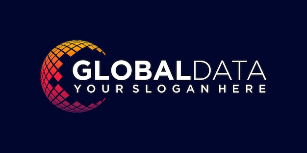 Plantilla de vector de diseño de logotipo de datos globales.