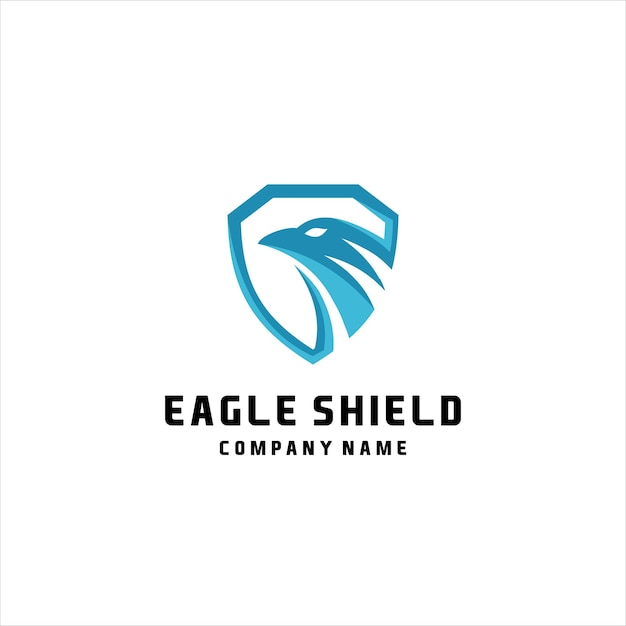 Plantilla de vector de diseño de logotipo Eagle Shield Estilo de espacio negativo