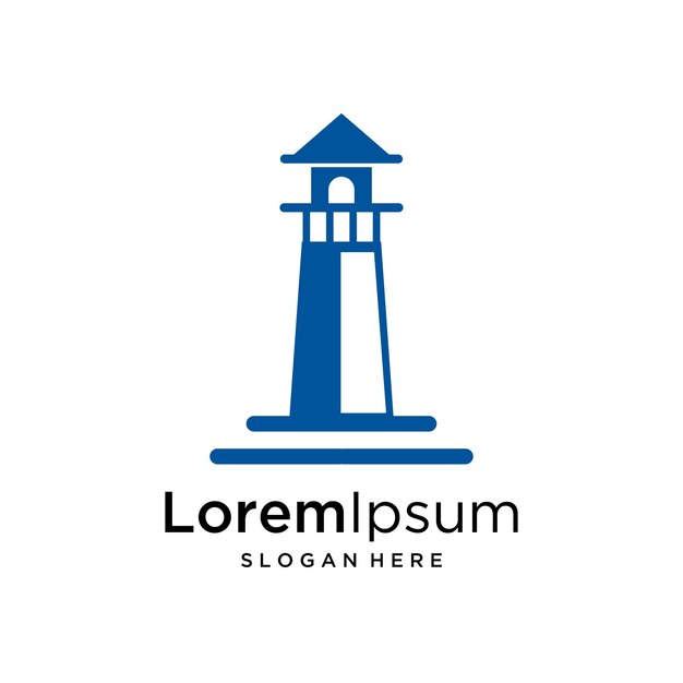 Plantilla de vector de diseño de logotipo de edificio de faro Diseño de icono Elementos de plantilla
