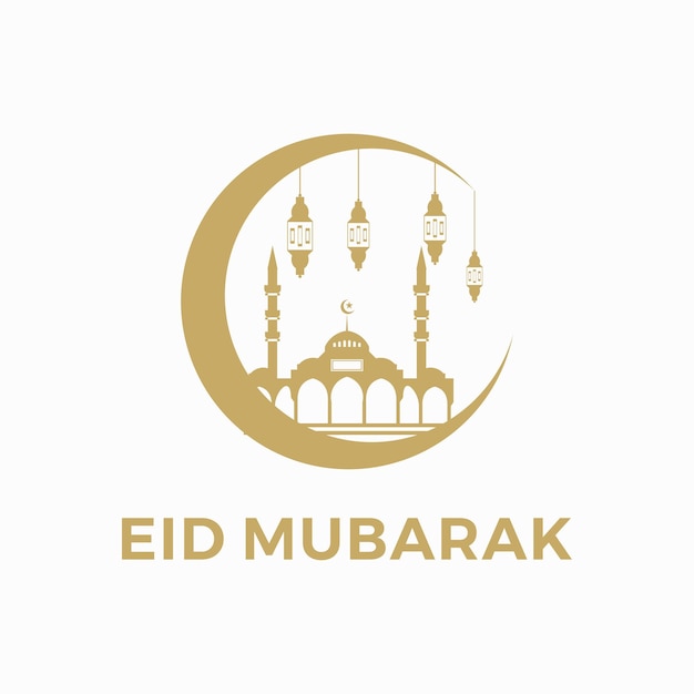 Plantilla de vector de diseño de logotipo de Eid Mubarak