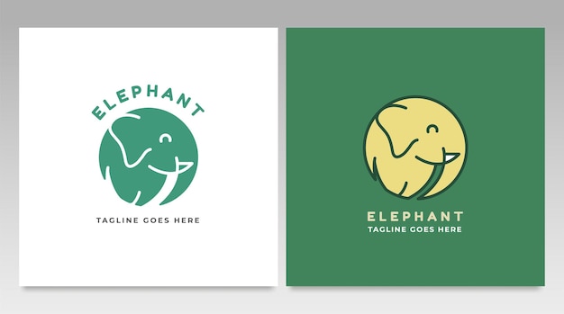 Plantilla de vector de diseño de logotipo de elefante e ilustración