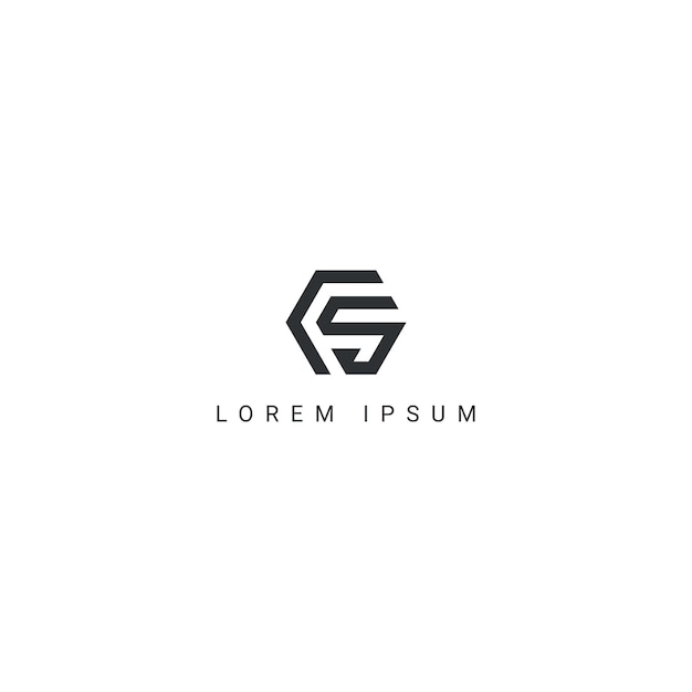 Plantilla de vector de diseño de logotipo de empresa de estilo simple de carta CS SC abstracto