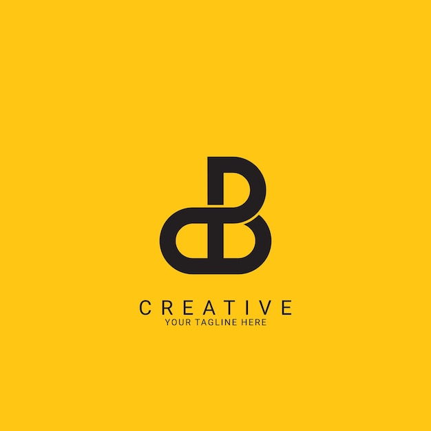 Plantilla de vector de diseño de logotipo de empresa de estilo simple de letra BD DB abstracta