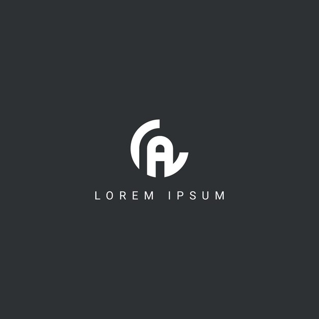Plantilla de vector de diseño de logotipo de empresa de estilo simple de letra CA AC abstracta