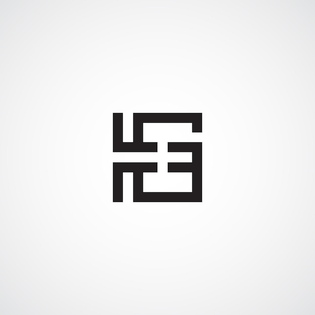 Plantilla de vector de diseño de logotipo de empresa de estilo simple de letra HG GH abstracta