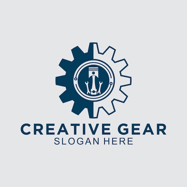 Plantilla de vector de diseño de logotipo de engranajes industria de logotipo de fábrica de tecnología de engranajes creativos