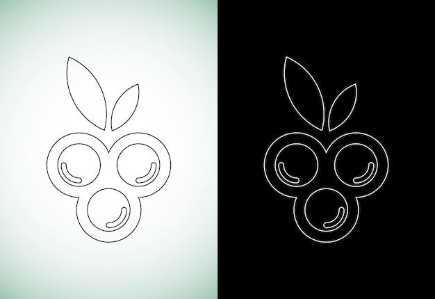 Plantilla de vector de diseño de logotipo de estilo de arte de línea de arándano