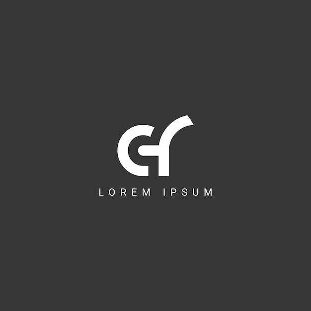 Plantilla de vector de diseño de logotipo de estilo simple de carta CF FC abstracta
