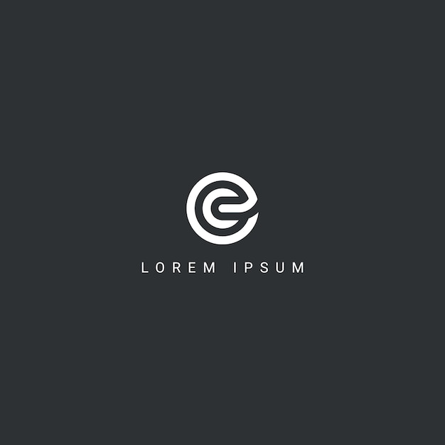 Plantilla de vector de diseño de logotipo de estilo simple de carta EC CE abstracta