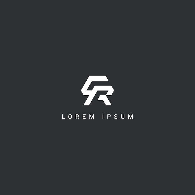 Plantilla de vector de diseño de logotipo de estilo simple de letra CR RC abstracta