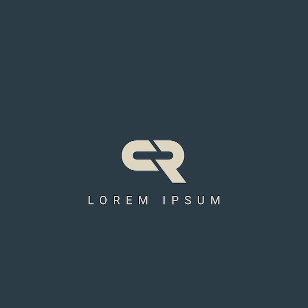 Plantilla de vector de diseño de logotipo de estilo simple de letra CR RC abstracta