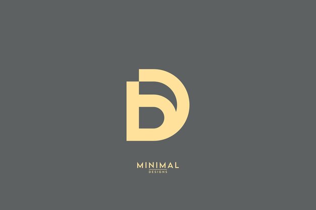 Plantilla de vector de diseño de logotipo de estilo simple de letra DB BD abstracto