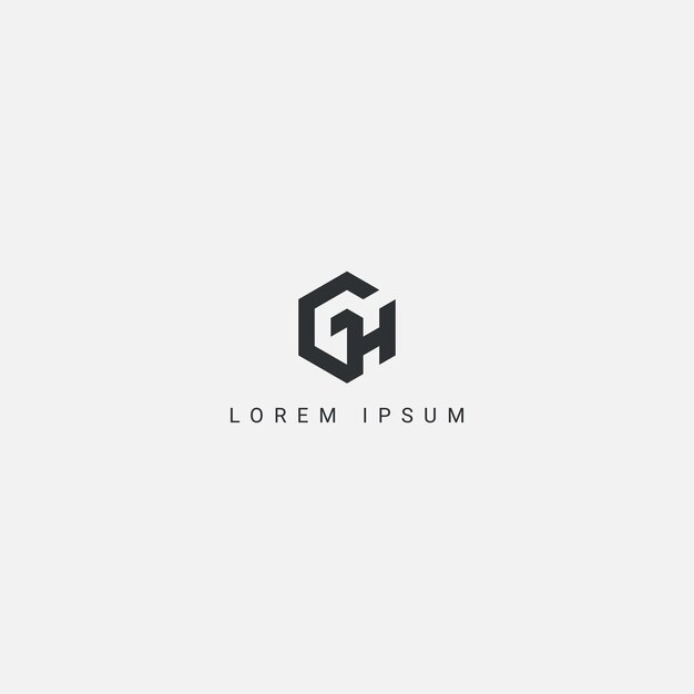 Plantilla de vector de diseño de logotipo de estilo simple de letra HG GH del alfabeto