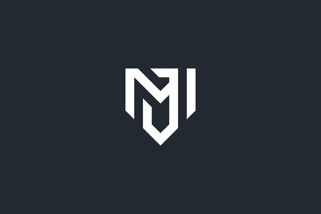 Plantilla de vector de diseño de logotipo de estilo simple de letra MJ JM del alfabeto