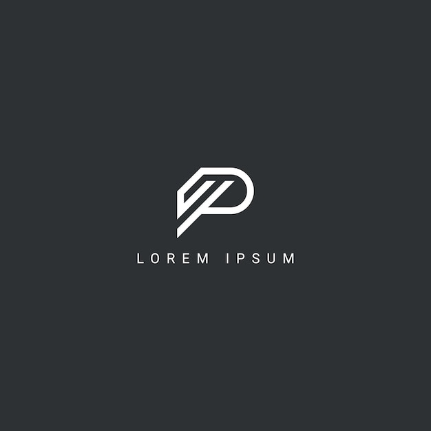 Plantilla de vector de diseño de logotipo de estilo simple de letra PE EP abstracta