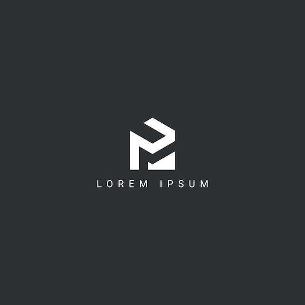 Plantilla de vector de diseño de logotipo de estilo simple de letra PM MP abstracta