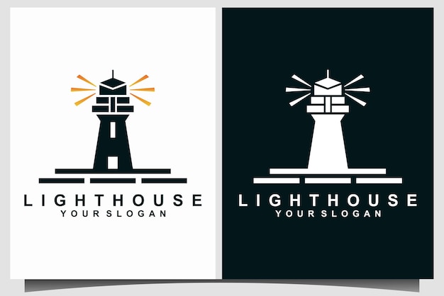 Plantilla de vector de diseño de logotipo de faro