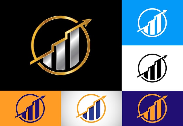 Plantilla de vector de diseño de logotipo de finanzas y contabilidad de variación de color moderno