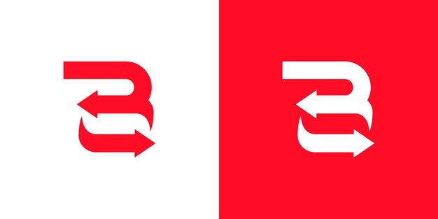 Plantilla de vector de diseño de logotipo de flecha de intercambio de letra B