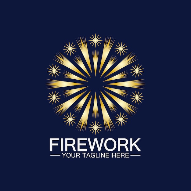 Plantilla de vector de diseño de logotipo de fuegos artificiales