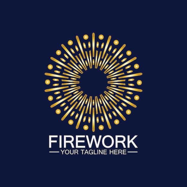 Plantilla de vector de diseño de logotipo de fuegos artificiales