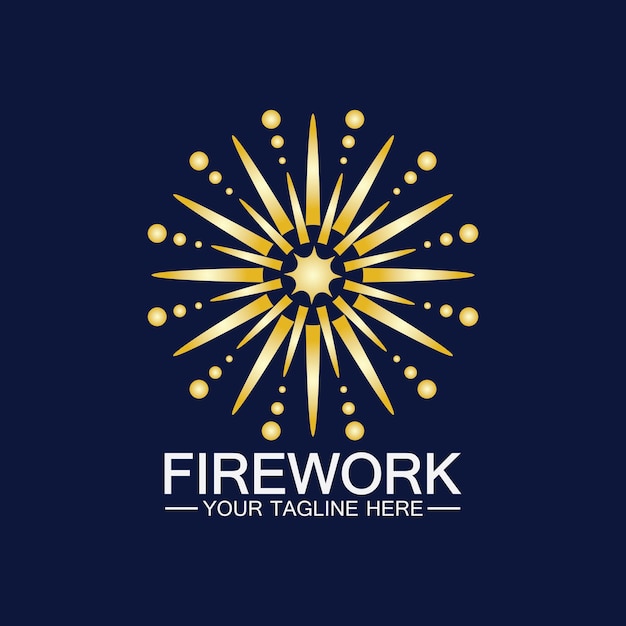 Plantilla de vector de diseño de logotipo de fuegos artificiales