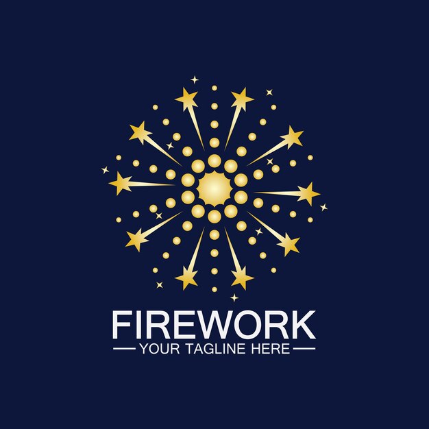 Plantilla de vector de diseño de logotipo de fuegos artificiales