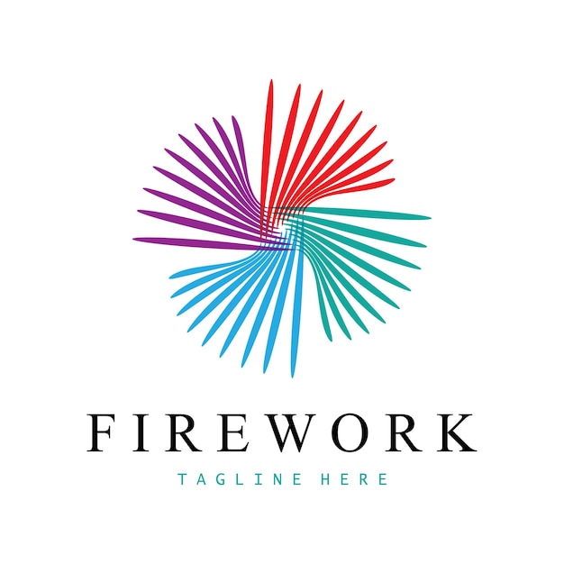 Plantilla de vector de diseño de logotipo de fuegos artificiales