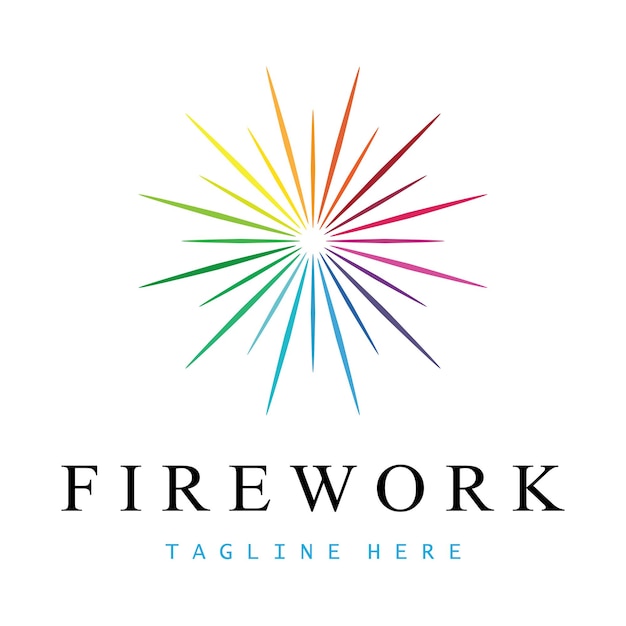 Plantilla de vector de diseño de logotipo de fuegos artificiales
