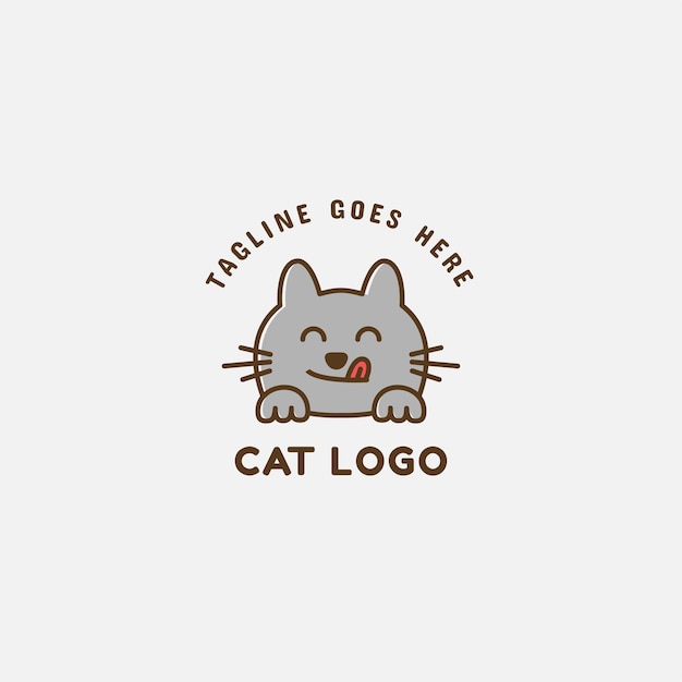 Plantilla de vector de diseño de logotipo de gato e ilustración