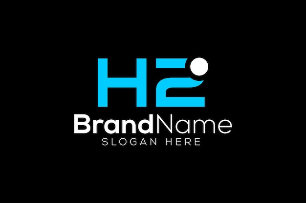 Plantilla de vector de diseño de logotipo H2 de tecnología de hidrógeno